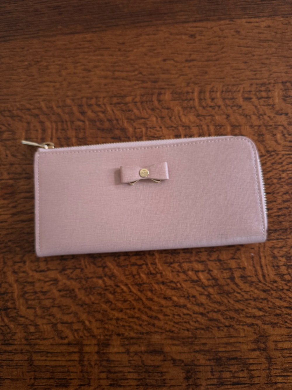 NWOT Furla Blush Pink Zip Bow Wallet